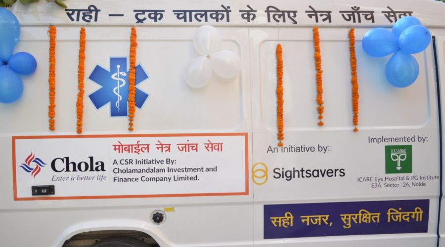 Sightsavers with the support from Cholamandalam launches mobile van to provide eye care services to truckers in NCR